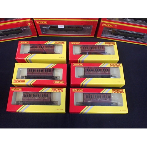 155 - HORNBY 00 GAUGE FOUR AND SIX WHEEL COACHES BOXED AS NEW SR, GWR, LMS