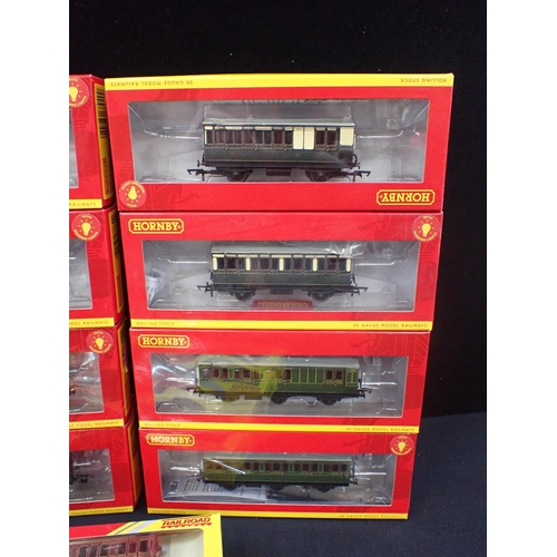 155 - HORNBY 00 GAUGE FOUR AND SIX WHEEL COACHES BOXED AS NEW SR, GWR, LMS