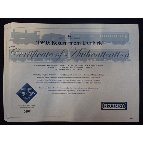 159 - HORNBY 00 GAUGE BOXED TRAIN SET Limited Edition 1940 Return from Dunkirk. Sound chip fitted.