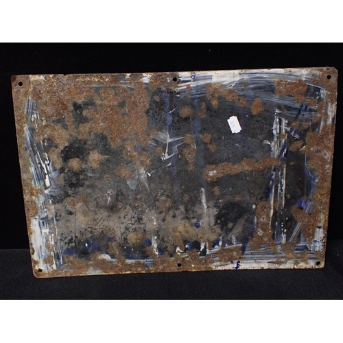 220 - AN ENAMEL SIGN; 'SMOKE BERSON'S WACK 'EM ALL FLAKE TOBACCO' 30.5 X 46cm (damage)