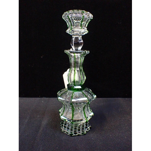 253 - A BOHEMIAN GLASS SCENT BOTTLE 20cm high