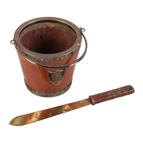 327 - A VICTORIAN OAK MINIATURE PAIL 