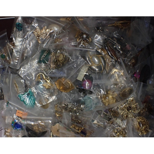 412 - A QUANTITY OF COSTUME BROOCHES approx 150