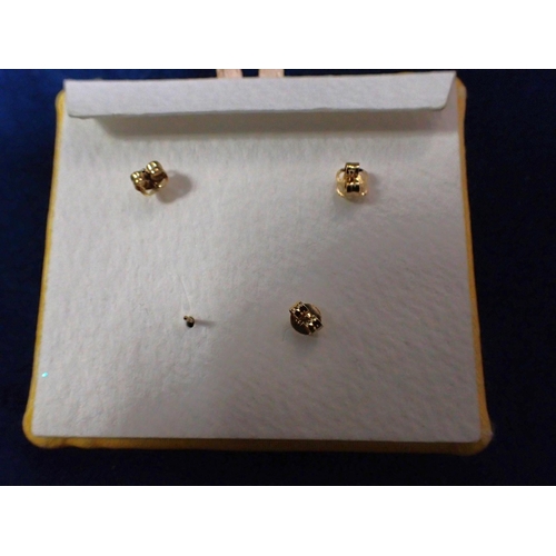 420 - TWO PAIRS OF CUBIC ZIRCONIA STUD EARRINGS in 9ct yellow gold settings, the larger pair 7.0mm in diam... 