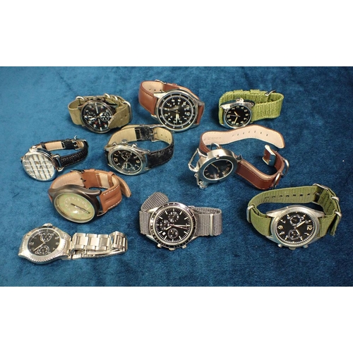 434 - TEN VARIOUS EAGLEMOSS COLLECTION MILITARY WATCHES