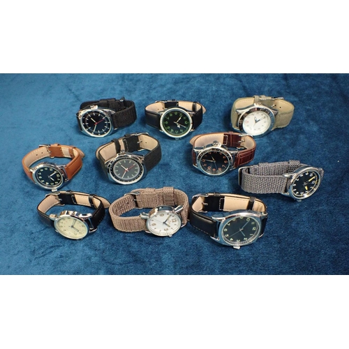 436 - TEN VARIOUS EAGLEMOSS COLLECTION MILITARY WATCHES