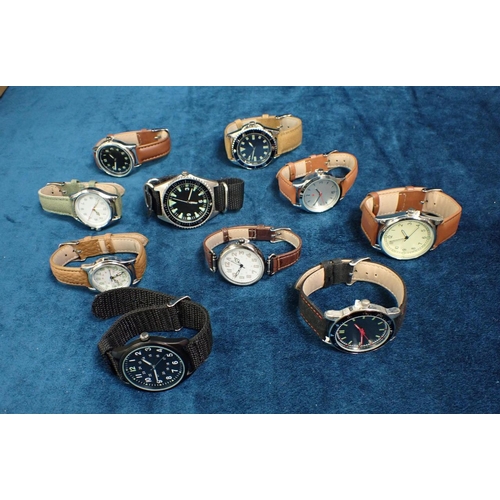 437 - TEN VARIOUS EAGLEMOSS COLLECTION MILITARY WATCHES