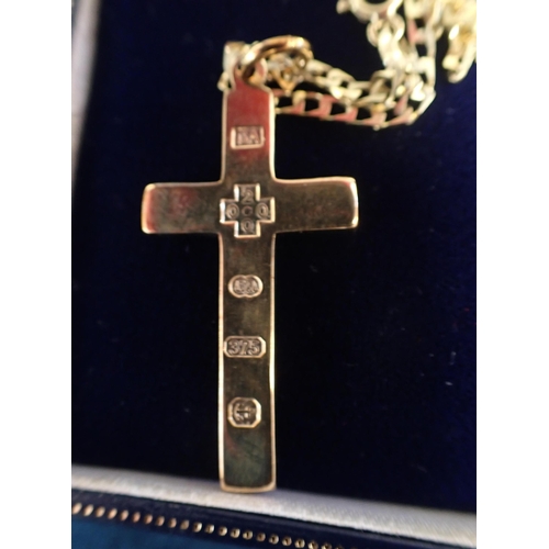 455 - A 9CT GOLD CROSS 