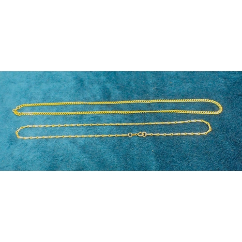 476 - TWO 9CT GOLD CHAIN-LINK NECKLACES (c.15.08grams total weight) (2)