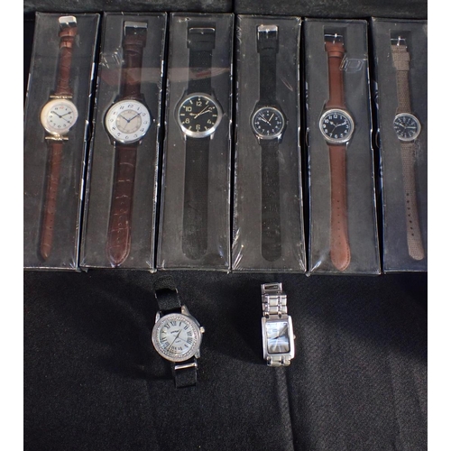 482 - SIX VARIOUS EAGLEMOSS COLLECTION MILITARY WATCHES in the original packaging; two other gentlemen's w... 