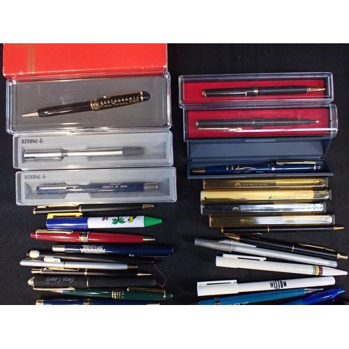 486 - A QUANTITY OF VARIOUS PENS including ballpoint pens by Parker (a lot)