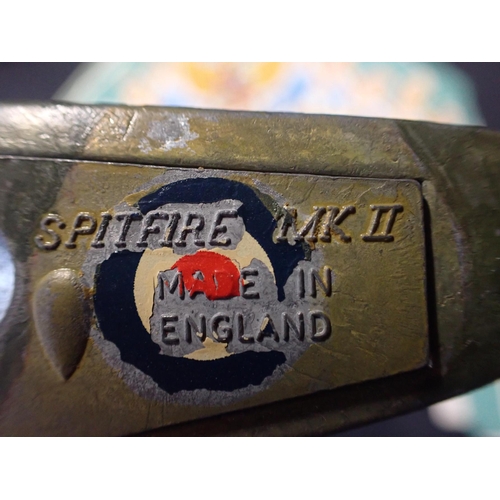 493 - A DINKY TOYS SPITFIRE MK II (playworn), a Singleton and Priessman, Sheffield folding knife, and a 19... 