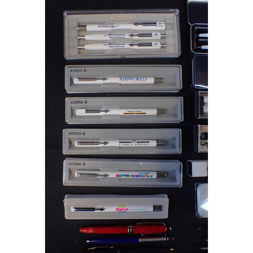 495 - A QUANTITY OF VARIOUS PENS including Parker, British Airways, Cyprus Airways, Monarch Airlines, BWIA... 