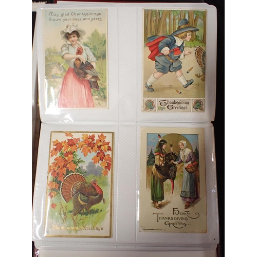 534 - A COLLECTION OF EARLY 20H CENTURY GREETINGS POSTCARDS some American, mostly chromolithographed, East... 