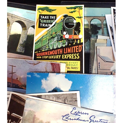 542 - A COLLECTION OF CLASSIC RAILWAY POSTCARDS locomotives, trains, stations, structures, some Officials,... 