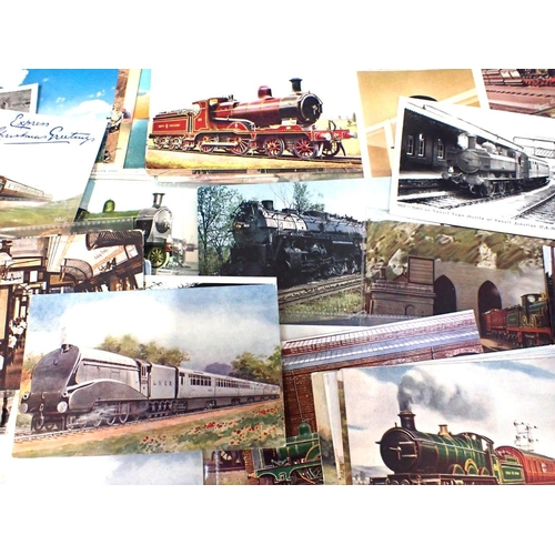 542 - A COLLECTION OF CLASSIC RAILWAY POSTCARDS locomotives, trains, stations, structures, some Officials,... 