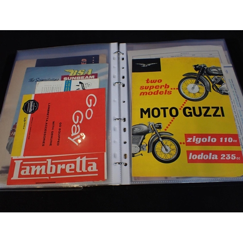 554 - A COLLECTION OG MOTOR BIKE BROCHURES to include Triumph, Vespa, Royal Enfield and many more