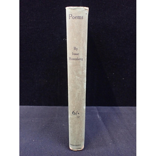 573 - ISAAC ROSENBERG Poems, Heinemann 1922, with presentation inscription by Rosenberg's sister