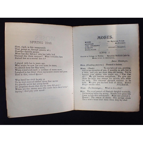 576 - ISAAC ROSENBERG Moses, a play, London 1916, complete, but yellow covers detached