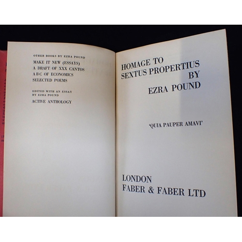 596 - EZRA POUND Homage to Sextus Propertius, Faber & Faber 1934, 1st edition