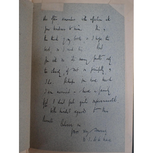 602 - WALTER DE LA MARE, A COLLECTION OF POETRY BOOKS including first editions, with an autographed letter... 