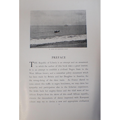 607 - JOHNSTON, HARRY, 'LIBERIA' volumes I & II, published by Hutchinson & Co, London 1906, red cloth boun... 