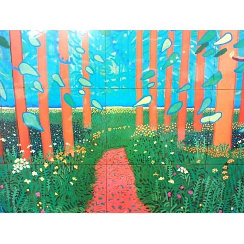 676 - DAVID HOCKNEY, ARRIVAL OF SPRING print from the Royal Academy 2022 exhibition of Hockney's ipad crea... 