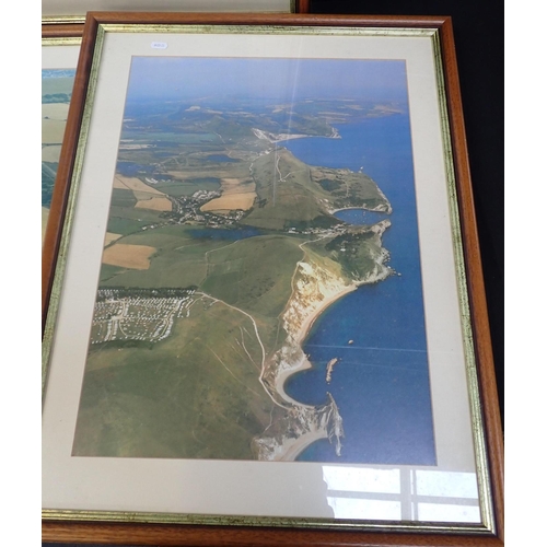 688 - FOUR COLOUR PHOTOGRAPHIC ENLARGEMENTS OF THE DORSET COAST wood frames (4)