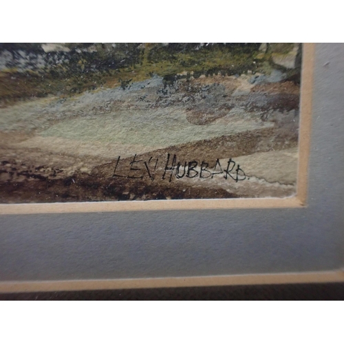 700 - LEN HUBBARD: WINTRY SCENE watercolour 39 x 57cm (framed)