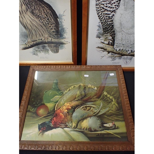 708 - C. STANLEY TODD, 'THE FAMOUS GROUSE' signed colour print, 36cm x 30cm, gilt frame and three other bi... 