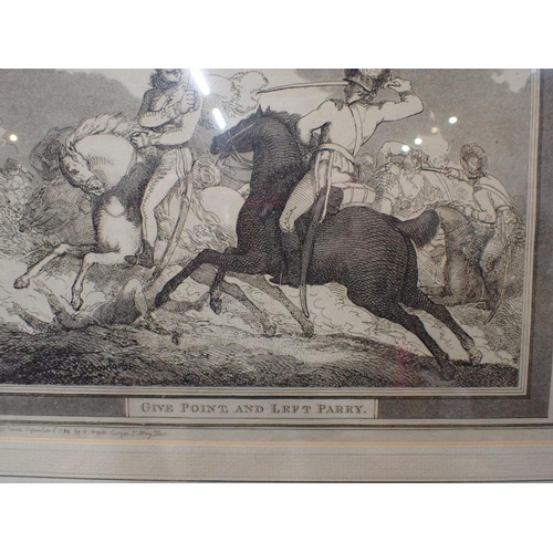 709 - ROWLANDSON: 'SWORD ARM PROTECT', 'BRIDLE ARM PROTECT' and 'Give point, and left parry' (3)