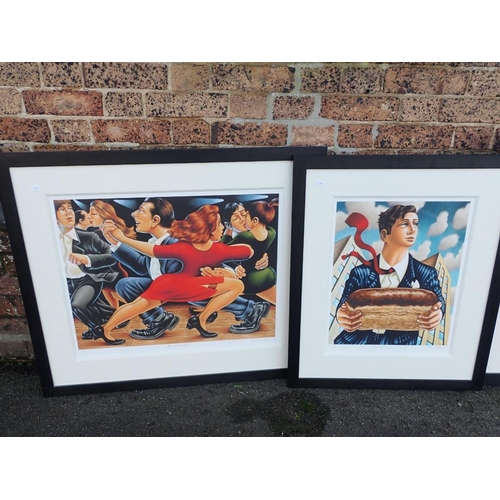 719 - GRAHAM MCKEAN four limited edition prints, Painting the Town Red, Swings and Roundabouts, Chasing th... 