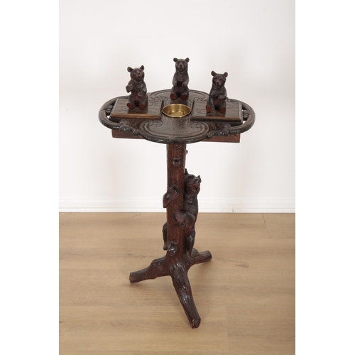 190 - A BLACK FOREST CARVED LINDENWOOD MUSICAL SMOKING COMPANION

late 19th century, the shaped and carved... 