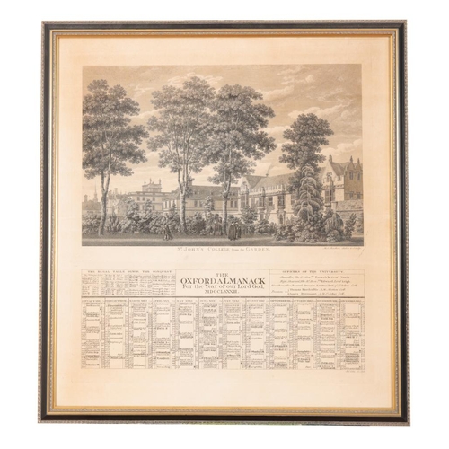 207 - AN ETCHING BY MR A. ROOKER OF ST. JOHNS COLLEGE FROM THE GARDEN

from THE OXFORD ALMANACK ...MDCCLXX... 