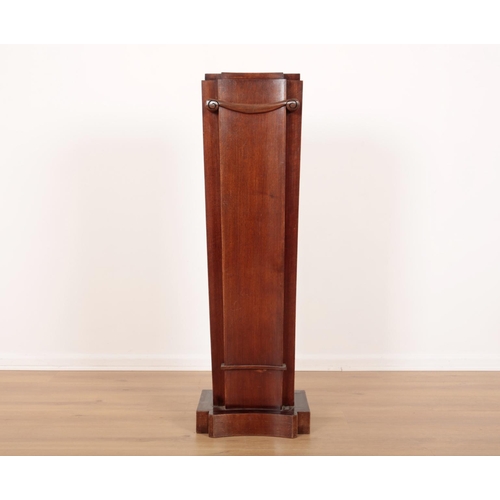 55 - AN ART DECO STYLE MAHOGANY PEDESTAL

20th century, 107cm high x 34cm wide x 30cm deep