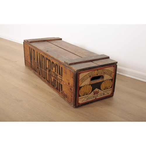 76 - A VINTAGE CRATE FOR 'GOLDEN BANANAS'

with painted metal advertising signs to each end, stencilled '... 