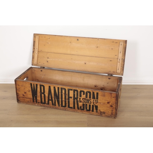 76 - A VINTAGE CRATE FOR 'GOLDEN BANANAS'

with painted metal advertising signs to each end, stencilled '... 