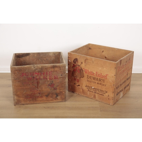 92 - A GROUP OF THREE VINTAGE WHISKEY CRATES

including a 'Johnnie Walker Red Label' crate, 31.5cm high x... 