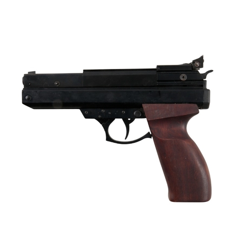 105 - BSA .22 AIR PISTOL

with wood grip, no. AN07331, 22cm long, in the original fitted cardboard box wit... 