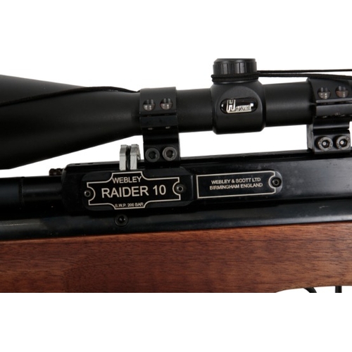 138 - WEBLEY & SCOTT LTD RAIDER 10 .22 AIR RIFLE

with synthetic walnut stock, fitted with a hawk 4-16x50 ... 