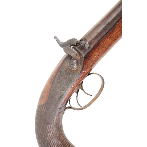 152 - WILLIAM LING, JERMYN STREET, LONDON: A MID-19TH CENTURY COACHING/CARRIAGE PISTOL

with percussion ac... 