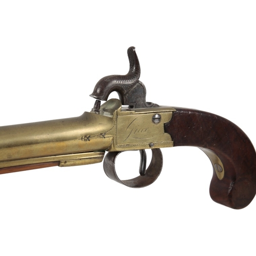 154 - GRICE OF LONDON: AN EARLY 19TH CENTURY BLUNDERBUSS PISTOL

converted from flintlock to percussion, t... 