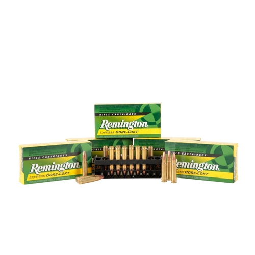 197 - *100 ROUNDS OF 35 REMINGTON EXPRESS CORE-LOKT RIFLE CARTRIDGES

150GR (old shop stock) (100)

*Note:... 