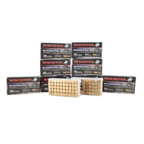 198 - *400 ROUNDS OF 22 WINCHESTER SUBSONIC 42 MAX

(old shop stock) (100)

*Note: The Buyer must be over ... 