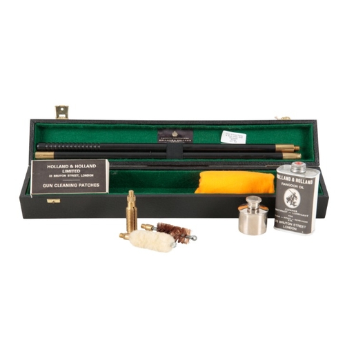 214 - A HOLLAND & HOLLAND LIMITED GUN CLEANING SET

for a twelve bore shotgun, including a two-piece brass... 