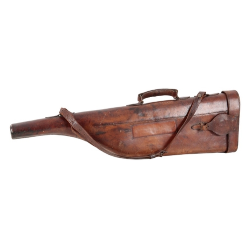 232 - A VICTORIAN 'LEG OF MUTTON' GUN CASE

with a leather carrying handle and leather carrying shoulder s... 