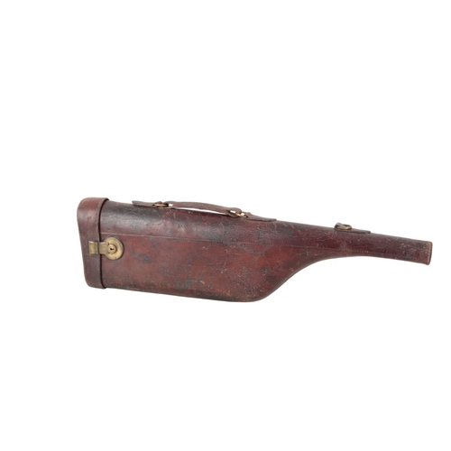 233 - TWO LEATHER 'LEG OF MUTTON' GUN CASES

with brass locks and leather carrying handles (2)