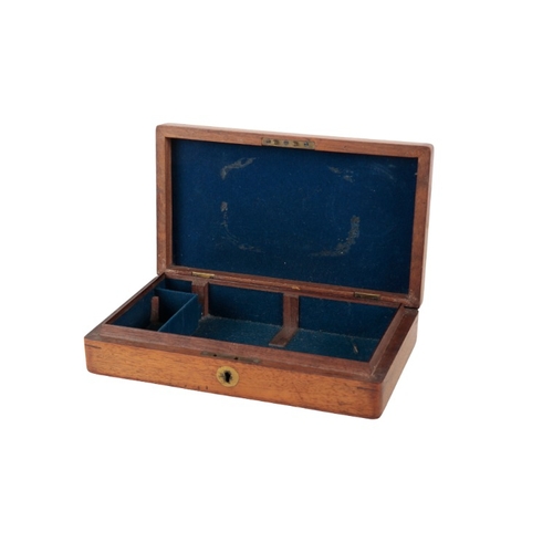 240 - A VICTORIAN BURR WALNUT PISTOL CASE

with central brass escutcheon and blue baize fitted interior, 1... 