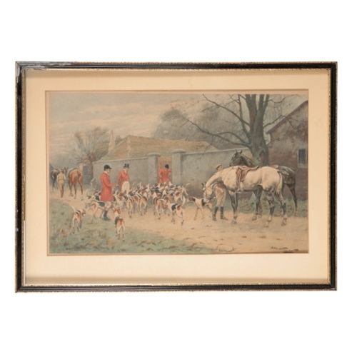 285 - GEORGE WRIGHT (1860-1942) Two foxhunting scenes

coloured lithographs, each 25cm x 39cm (2)