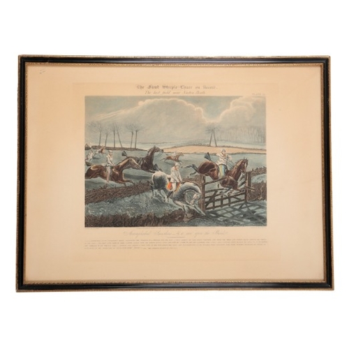 287 - A SET OF FOUR COLOURED PRINTS OF THE FIRST STEEPLECHASE ON RECORD

Ipswich, the watering place behin... 